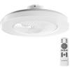Ventilatore Da Soffitto Con Luce LED E27 E Telecomando | Plafoniera Dimmerabile 30W Con 3 Velocità E Timer | Bianco, Design Moderno - 2