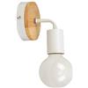 PETITES ECREVISSES E27 Lampada da Parete Battuto del Ferro Metallo Legno Comodino Vintage LED applique faretto da parete 40W Illuminazione creativo, Bianco