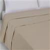 LARA MORADA - Lenzuolo Sopra Una Piazza E Mezza, 100% Cotone, Made In Italy, Tinta Unita, Per Letto 1 Posto E Mezzo, 180X290 cm, Beige