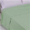 LARA MORADA - Lenzuolo Sopra Singolo, 100% Cotone, Made In Italy, Tinta Unita, Per Letto 1 Posto, 150X290 cm, Verde Salvia