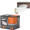 LEDVANCE DECOR SPOT MERCURY, 1 x 3,4W, 230lm, aspetto legno, bianco, faretto, teste orientabili, versatile, faretto per interni, lampade LED sostituibili, colore della luce bianco caldo, GU10