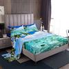 Loussiesd Set di lenzuola da spiaggia singolo donne, ragazze, tropicali, oceano tropicale, set di biancheria da letto con animali marini hawaiani, per le vacanze estive, con 1 federa, blu