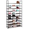Relaxdays Scarpiera in TNT Sistema ad Incastro, a 10 Livelli, per 50 Paia di Scarpe, HLP 5 x 176 x 28 cm, Marrone