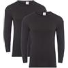 Heatwave Thermalwear Heatwave® - Confezione da 2 top termico a maniche lunghe da uomo, caldo strato di base, S M L XL XXL, Nero , XL