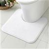 MIULEE Tappeto da Bagno Antiscivolo in Microfibra - Morbido, Assorbente, Lavabile - Forma a U per WC, 45x45 cm, Bianco
