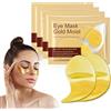 Janerowee 60 Pcs Oro Patch Occhi, Collagene Patch Occhi, Patch Occhi Antirughe Donne e Uomini, Patch Occhiaie e Borse, Rimuovi Borse e Puffiness, Contorno Occhi Idratante (Oro)