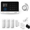 HUXGO® HXA003 Sistema di allarme casa senza fili con Sirena WiFi + GSM 4G | Antifurto casa kit con 1x sensori di allarme per finestre/portes, 3x rilevatori di movimento