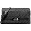 Michael Kors Carson - Borsa a tracolla convertibile con logo grande, in PVC, colore: Nero, Pvc nero, Large