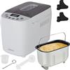 Arebos Macchina per il pane 1500 g | con 15 programmi | 2 ganci per impastare | timer | display LCD | 3 livelli di doratura e dimensioni del pane | 850 W | Bianco