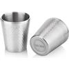 Hejo 2 Pezzi Bicchieri Acciaio Inox, 300 ml Argento Tazza Metallo Antiscivolo, Bicchiere Acciaio Inox per Isolata a Doppia Parete Impilata, Tazze da Campeggio per Birra, Succo, Acqua