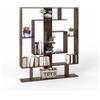 HOMASIS Libreria da Parete Geometrica con 7 Scomparti, Scaffale in Legno con Protezione Anti-Ribaltamento, Espositore Moderno, Libreria Divisoria Ambiente per Soggiorno, 125 x 22 x 150 cm (Marrone)
