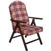 MA MAISON Poltrona Relax Imbottita 4 Posizioni 147x65x16cm -Regolabile, Reclinabile, Poggioli, Tessuto, Soggiorno, Riposo, Casa, Esterno, Veranda- Struttura Legno di Faggio (Rosso Scozzese - Noce)