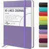 STATIONERY ISLAND Taccuino a Righe A5, Diario a Righe con Copertina Rigida con Carta Spessa Premium da 120 gsm, Taccuino con Copertina Rigida da 180 Pagine per Studiare, Pianificare, Viola