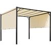 Outsunny Pergolato da giardino pergolato da giardino con baldacchino scorrevole 3 x 3 m in acciaio epossidico e tela poliestere crema e nero