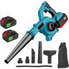 EagerMinds Soffiatore di Foglie 21 V, soffiatore Foglio Batteria 2 × 2,0 Ah, 800 W Motore Brushless, 6 Modalità di Velocità, Soffiatore Giardino san Filo per Pulizia Veloce e Facile Giardini