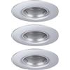Paulmann 92113 Faretti da incasso kit di 3 fissi rotondi 90 mm GU10 max. 3x10W 230 V cromato opaco lampada da incasso - lampada senza lampadina
