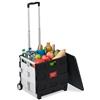 Relaxdays Carrello per Spesa Pieghevole, 35 kg di Carico, Manico Telescopico, Carrellino Trolley Portaspesa, Nero Bianco, Alluminio