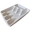 PARENCE.- Organizer per posate 5 scomparti - Organizer per cassetti da cucina in plastica 33x26x5 cm - Vano portaoggetti per forchette, coltelli, cucchiai