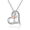 JFASHOP Collana di balletto in argento sterling catena Tinkerbell per donna ballerina danza cuore ciondolo gioielli collana amore regali per ragazze donne figlia bambini
