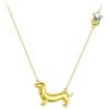 Qings Bassotto Collana Ciondolo Cane Donna Argento 925 Collana Pendente Animale Cani Gioielli Regalo per Amanti degli Animali（Oro）