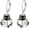 Vadmans Orecchini Gatto per Donna Orecchini Pendenti in Argento Sterling 925 Orecchini Pendenti Gatto Regalo di Gioielli per Ragazze (E-Orecchini per gatti)