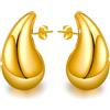Bramart Orecchini Donna in Acciaio chirurgico di Altissima Qualità con finitura in Oro giallo 18k Regalo per lei Idea Compleanno, Natale Goccia - Cofanetto incluso. (Orecchini - Goccia oro)