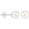 SILVEGO Orecchini con Perla Swarovski 8 mm Chiusura Farfallina in Argento Sterling