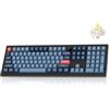 Keychron V6 Max Tastiera meccanica Wireless, 2,4 GHz/Bluetooth/USB-C 3 modalità di retroilluminazione RGB QMK/VIA Macro programmabile, tasti PBT Hot-Swappable per Mac Windows Gateron Jupiter Banana