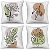 ASDCXZ Set di 4 federe per cuscino Boho 40x40 cm, moderno arte astratta verde foglie bianco per divano, cuscino decorativo, federe per cuscino lavabili in lavatrice, poliestere lino, imbottitura in