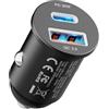 GRIFEMA Caricatore Auto USB C 30W, Adattatore Accendisigari a Doppia Porta con PD 30W e QC 3.0 18W, Ricarica Rapida per iPhone 17 16 15 14 Pro, Samsung Galaxy S25 S24 Ultra, Accessori Auto, Alluminio
