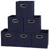 Household Essentials 81-1, Set di 6 contenitori Pieghevoli in Tessuto, con Manici, 2,7 kg, Colore Blu Navy