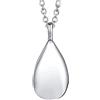 Epinki Gioielli Urna, Collana Goccia Argento Ciondolo Ceneri in Acciaio per Donna Catena 50 CM