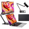 MAGICRAVEN Monitor Portatile per Laptop, 15,6 1080P IPS Schermo Portatile, HDMI USB C Monitors con Altoparlanti, 125% sRGB Portable Monitor per Laptop/PC/Smartphone, con Supporto in Metallo&Cassa
