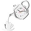 FLEXISTYLE Orologio da Parete Moderno per la Cucina, Tazza e brocca, 45 cm x 45 cm, 3D, Silenzioso, Design, Made in EU (Bianco)