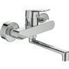 Ideal Standard - Ceraflex, Miscelatore monocomando a parete per lavello, Bocca di erogazione orientabile, Cromato