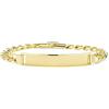 Bling Jewelry Personalizzato incisione uomini solido nome bar placcato identificazione bracciale per uomini ragazzi cubano Curb catena link 18K oro giallo placcato 8Inch