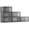VEVOR Scatole Porta Scarpe, Adatte Fino alla Taglia 13 USA, Scatole Porta Scarpe Trasparenti Impilabili, 6 PZ con Porta Magnetica, Contenitori in Plastica per Stivali e Cappelli, Nero Trasparente