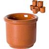 Acan Confezione da 6 bicchieri in ceramica di terracotta con capacità di 5 cl, altezza 4,5 cm e diametro 5 cm, set 6 contenitori speciali per shot in stile tradizionale, set di 6 bicchieri da bere.