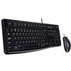 Logitech MK120 Combo Tastiera e Mouse con Filo per Windows, Layout Internazionale QWERTY - Nero