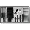 Victorinox Classic, Posate professionali, 12 pezzi, Lama extra seghettata, a forma di onda, 11 cm, Acciaio inossidabile, Nero