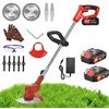 VR SHYIEON Decespugliatore a Batteria, Tagliabordi a Batteria 21V Decespugliatore Elettrico Senza Filo con 3 Tipi di Lama, Testina Regolabile, Maniglia Telescopica (rosa-L2)