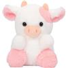 Tikwisdom Peluche a forma di mucca, bambola di peluche a forma di zampa, mucca carina, regalo per ragazzi e ragazze, altezza 20 cm (rosa)