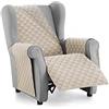textil-home Textilhome Copridivano Malu 1 Posti con Braccioli - Copripoltrona Relax e Orecchioni Reversibile, Imbottito, Protezione Antigraffio per Divani, Colore Avorio