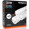 Eurocali 3x Tubi LED 150cm G13 T8 20W 2100 lumen - Luce Bianco Freddo 6500K - Fascio Luminoso 160° - Sostituzione Neon