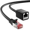 deleyCON 2m Cat6 Cavo Patch Estensione per Ethernet LAN Cavo di Rete Cavo Internet - RJ45 Maschio a RJ45 Femmina S/FTP PiMF 250MHz Rame - Nero