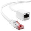 deleyCON 1m Cat6 Cavo Patch Estensione per Ethernet LAN Cavo di Rete Cavo Internet - RJ45 Maschio a RJ45 Femmina S/FTP PiMF 250MHz Rame - Bianco