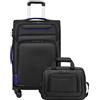 COOLIFE Valigia Trolley Morbida 66cm e 1 Borsa a Tracolla Grande