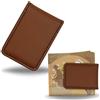 Selective Cards |Fermasoldi magnetico in pelle, elegante e moderno - Mantiene fino a 15 banconote piegate, ideale anche per carte di credito e biglietti da visita,Marrone