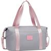 COOLIFE Bagaglio a Mano 40x20x25 Ryanair, Borsone da Viaggio, Borsa da Viaggio Donna, Adatto per Vacanze, Palestra, Ospedale, Campeggio, 20L, Grigio/Rosa
