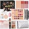 Muiefe Trousse Trucchi Donna, Tutto in uno Set Trucchi, Kit Trucco Make up Completo con Palette Ombretto Paletta, Mascara, Gloss Labbra, Liner Occhi, Matite Ssopracciglia, Borsa Trucco, BB Cream